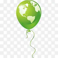 绿色地球气球，淘宝素材，绿色矢