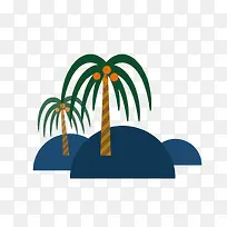 扁平化椰子树矢量旅行素材