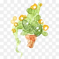 创意合成手绘水彩植物蔬菜