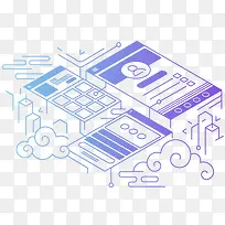 科技商务蓝色图标