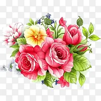 中秋节手绘彩色花朵