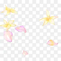 彩色漂浮手绘花朵