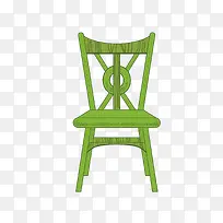 矢量卡通扁平化绿色椅子png