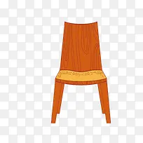矢量卡通扁平化木质椅子png