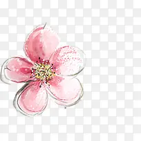 手绘艺术水墨桃花
