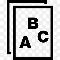 ABC字母写在纸图标