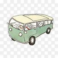 卡通大巴车