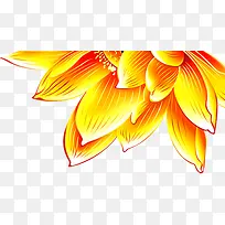 手绘新年黄色花瓣