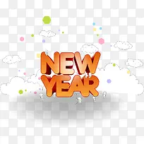 黄色新年海报英文