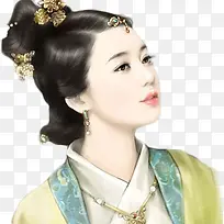 彩绘立绘黄色衣服美女卖弄风姿
