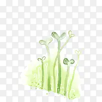 手绘绿色水彩植物纹理
