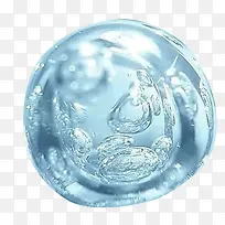 蓝色透明水滴气泡