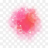 粉色手绘花纹气泡