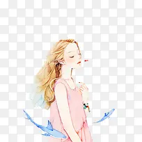 卡通手绘小女孩