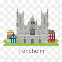 trondheim扁平城市建筑剪影