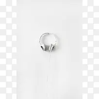 白色耳机现代音乐