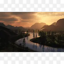 神秘深山曲折小河