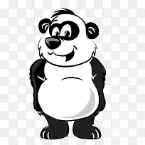 卡通大眼熊猫矢量图