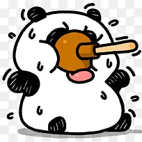 透马桶熊猫卡通素材