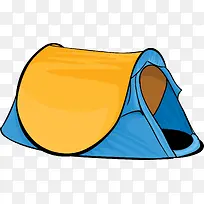 矢量黄蓝色野营帐篷素材