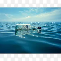 海洋漂流瓶摄影设计