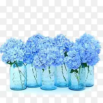 蓝色插花