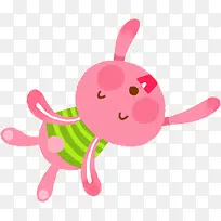 粉色可爱开心小兔子设计