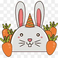 可爱的卡通兔子胡萝卜