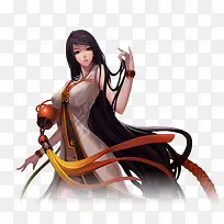 性感游戏美女白色服饰