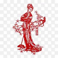 林黛玉的剪纸图案