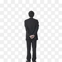 背着手的男人背影