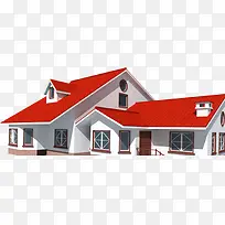 红色屋顶别墅建筑