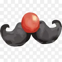 矢量小丑鼻子胡子素材