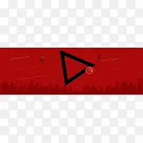 红色背景三角形图形背景