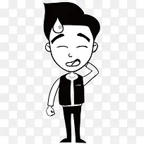 尴尬的小男孩