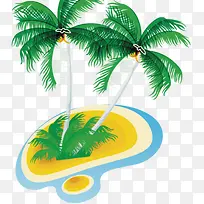 椰树夏日海滩素材