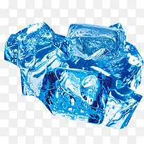 蓝色透明冰块淘宝促销