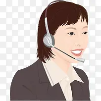 矢量手绘客服人员