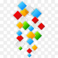 手绘彩色方框叠加图案