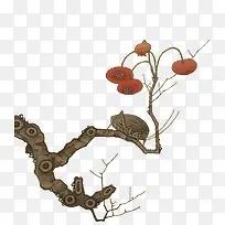 手绘植物与昆虫