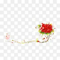 花卉边框水彩渲染