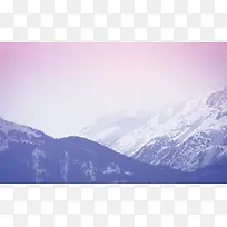 朦胧雪山唯美背景图