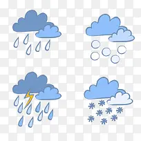 手绘彩色气候天气