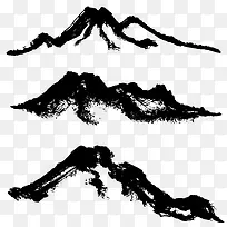 黑色水墨山水