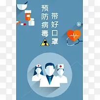 新型冠状病毒预防病毒带好口罩医生护士