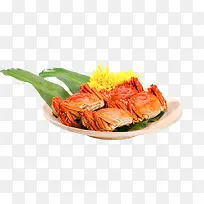 螃蟹和一朵菊花