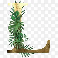 创意植物字母L