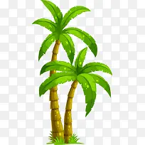 手绘彩色椰子树10