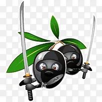 矢量手绘李子武士