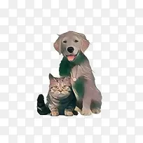 免抠可爱猫狗